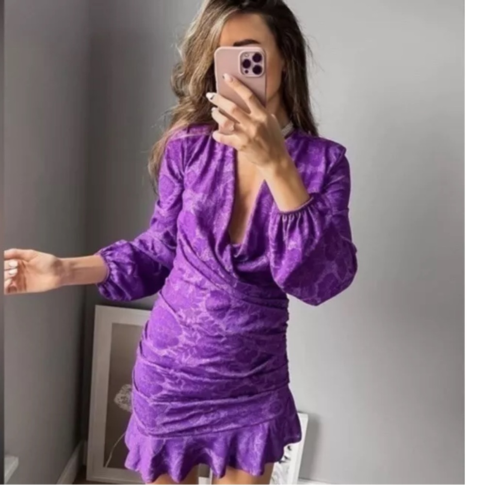 Zara purple mini dress blogger favorite - Picture 6 of 9